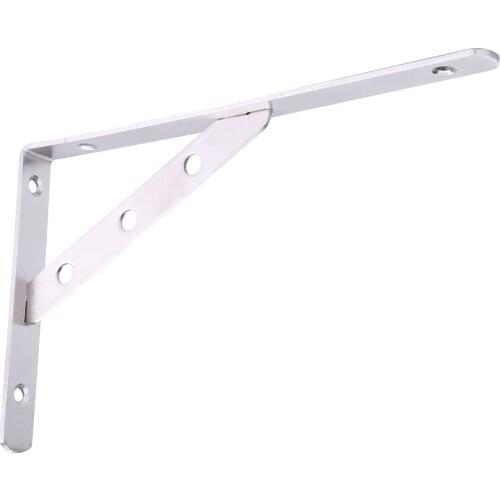 1 Pair Stainless Steel L-Shaped Wall-Mounted Shelf Brackets Support Frame Home Hardware 10inch Stainless Steel L-Shaped Brackets