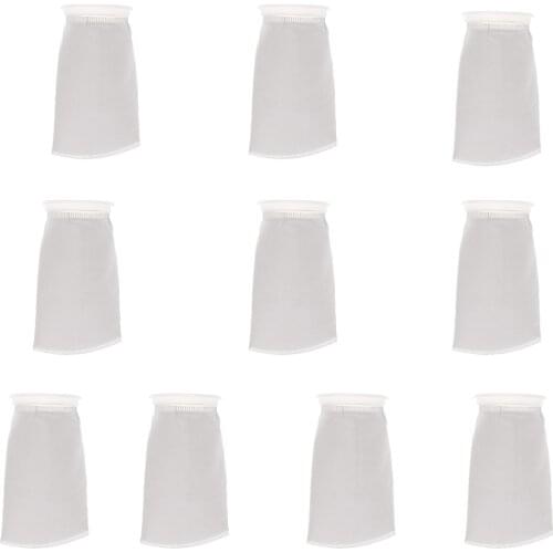 10PCS 150 Micron/100 Micron Fish Tank Aquarium Marine Sump Felt Pre Filter Socks Filter Bags with 4 inch Dia. Mouth - 150um