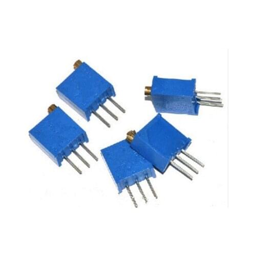 100pcs 3296W 50 100 200 500 ohm 1K 2K 5K 10K 20K 50K 100K 200K 500K 1M ohm 103 100R 200R 500R Trimpot Trimmer Potentiometer