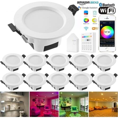 16 Colors WiFi Smart Light Led Downlight RGB LED Ceiling Round Downlight Bluetooth APP Control Smart Light Bedroom Led Downlight
