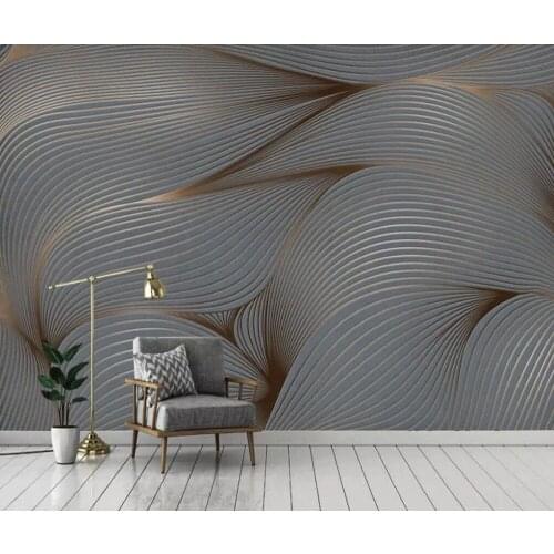 3D geometric abstract lines retro nostalgia modern simple luxury wallpaper murals custom background wall