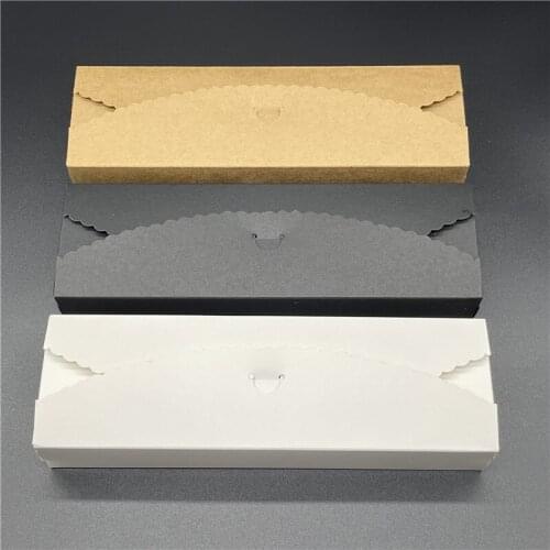 50pcs/lot Long Kraft/ White/Black Gift Paper Box,Wedding Christmas Birthday Cake Candy Gift Box 23*7*4cm