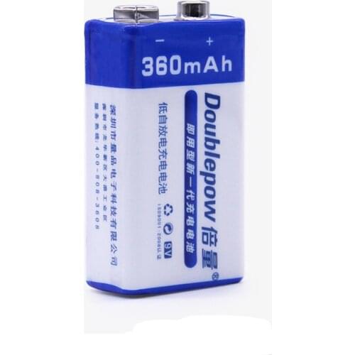 New 9V 360mAh Rechargeable Battery Ni-MH Bateria for Wireless Microphone Instrument Multimeter Remote Control Toy Batteries