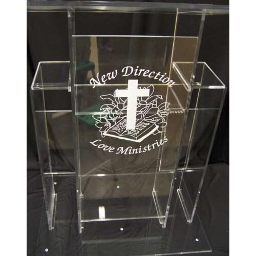 Modern design Acrylic Lectern Podium Pulpit lectern Perspex Lectern for Church