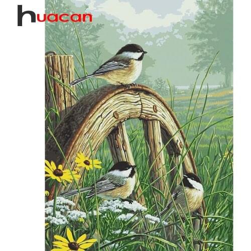 Huacan 5D Diamond Embroidery Bird Set Diamond Painting Art Animals Mosaic Cross Stitch Decoration For Home