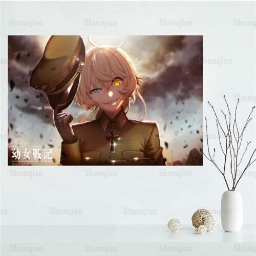 Youjo Senki Anime Poster Wall For Living Room Art Poster Decoration Canvas Fabric Bright Colors No Frame Morden Print Wall 0422
