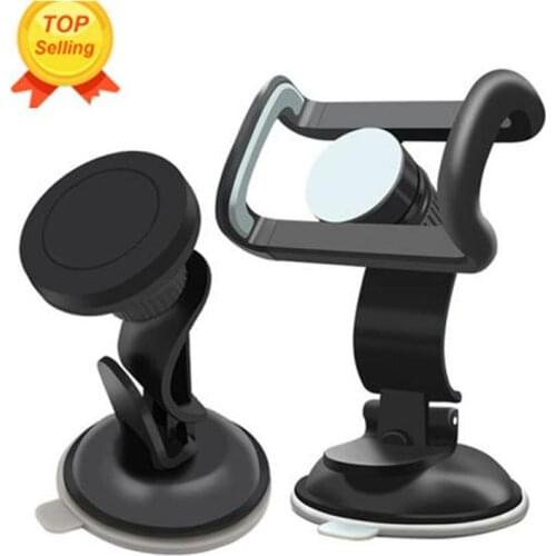 New Style Car Phone Holder Mount Magnetic Bracket Dashboard Phone Holder Navigation Suction Cup Clip-on Magnetic Optional