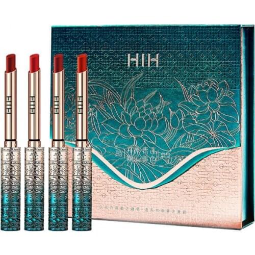 Velvet Fog Light Color Lipstick Set Four Gift Boxes Makeup Sweat Proof Moisturizing Lipstick Makeup Beauty QBMY