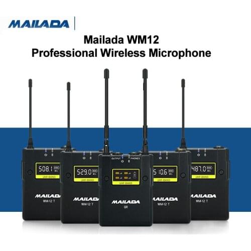 Mailada WM12 Pro Wireless Microphone For Live Streaming TV interview UHF Transmission Professional Mic Real-Time Monitoring