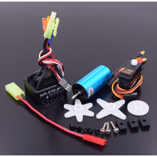 Brushless Modification Kit 2040 Brushless Motor 4800KV& 25A ESC Waterpro & 17G Servo For RC Car WLtoys 1/18 Scale A959 A969 A979