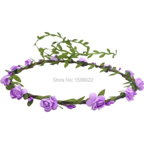 Bohemian Flower Crown Handmade Hair Band Purple Mini Paper Plum Blossom Floral Halo Wreath Rustic Wedding Decoration Supplies