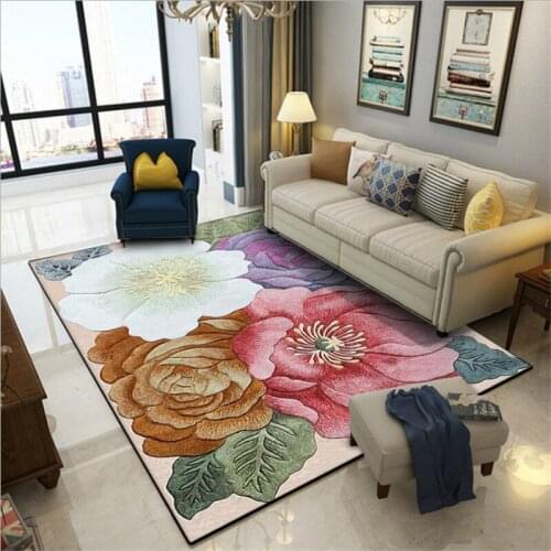 3D Flower Printed Large Carpets For Living Room Sofa Coffee Table Home Decoration Area Rugs Non-slip Modern Floor Mats