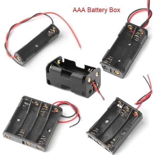 DIY AAA Power Bank Cases 1X 2X 3X 4X AAA Battery Holder Storage Box Case 1 2 3 4 Slot Batteries Container With Wire Lead