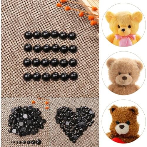 100 Pcs 3-12mm Black Plastic Safety Eyes For Bear Doll Bears Needle Felting Eye Animal Puppet Crafts Children Kids DIY Toys