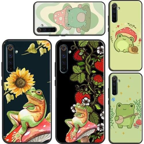 Cottagecore Frog Mushroom Aesthetic Case For OPPO Realme 8 Pro 6 7 Q3 Pro C3 C11 C15 C21 GT OnePlus 8 Pro 9 Pro 7T 8T 9R Cover