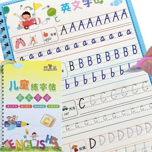 Children Reusable Copybook For Calligraphy Number English Handwriting Books Learning Alphabet Writing Practice Book For Baby