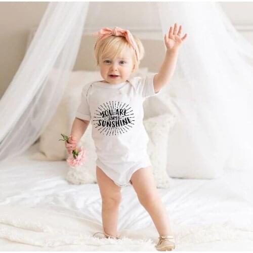 You Are Sunshine Printed Newborn Baby Clothes Baby Girls Boys Bodysuits Cotton Fashion Kids Short Sleeve Toddler Romper Outfits