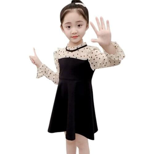 Girl Dress Heart Pattern Dress For Girl Patchwork Children Dresses Spring Autumn Costume For Girls 6 8 10 12 14