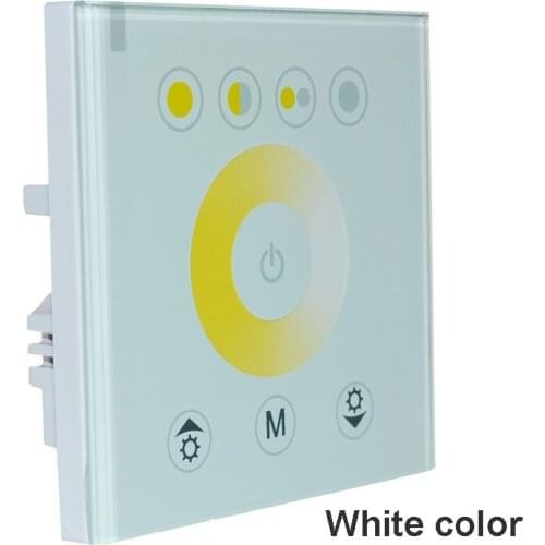 Double Color touch panel Controller 12A dimmer switch controller Double color warm white + white led strip input DC12V-24V