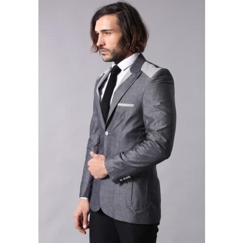 Pointed Collar Outlet Smoked Blazer