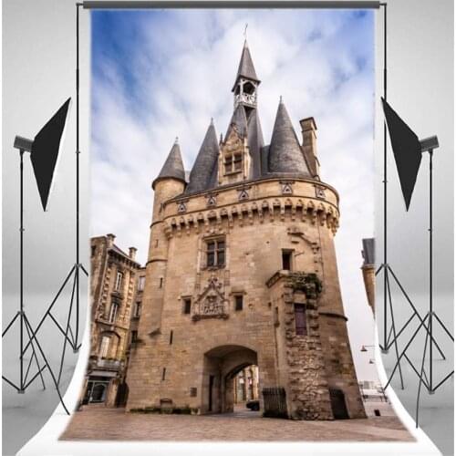 Photography Backdrop Castle Ancient European Architecture Blue Sky Nature