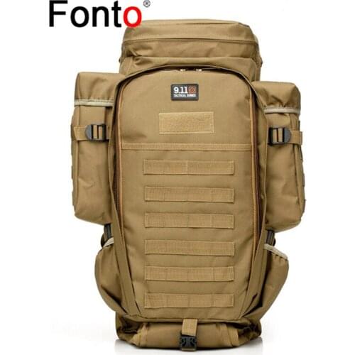 60L Military Combined Backpack Camping Hiking Large Capacity Rifle Rucksacks Men Travel Trekking Tactical Assault Knapsack
