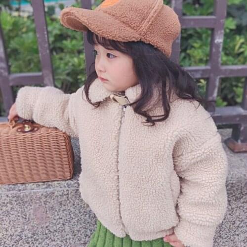 Autumn Childrens Jackets for Girls Thick Collar Solid Zip Jackt Coat Baby Toddler Girl Winter Warm Clothes Teenagers Outerwear