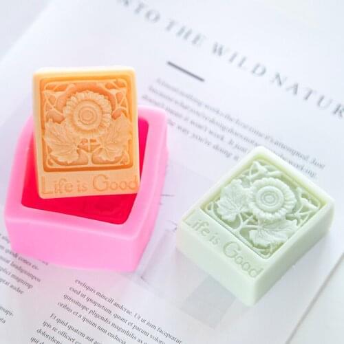 Life is good Silicone Mold Square Soap Mold Crafts Chocolate Cake Molding Handmade Tools