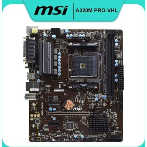 MSI A320M PRO-VHL Motherboard LGA 1151Supports AMD Ryzen Socket AM4 Support DDR4 SATAIII PCI-E 3.0 Intel H310 Motherboard