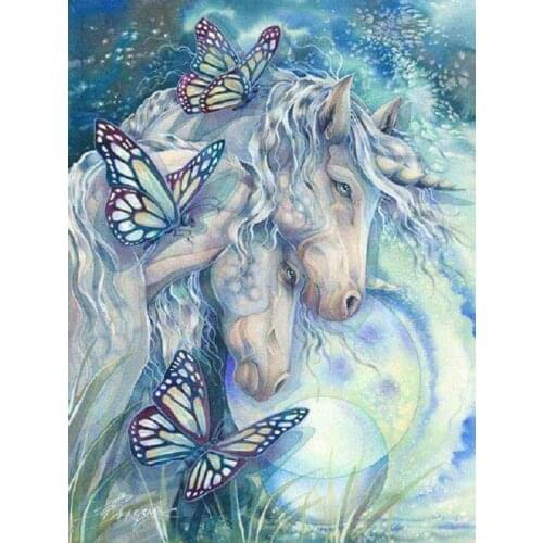 MHD 5D full square round diamond embroidery Butterfly Icon cross stitch Unicorn diamond painting picture diamond mosaic kit