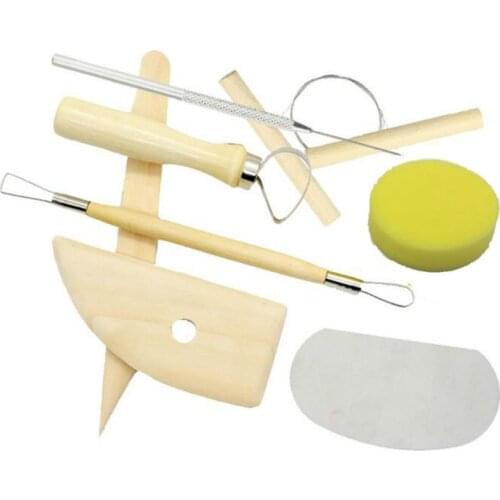 8 Piece Set Clay Ceramics Molding Tools Wood Knife Pottery Tool Practical Wood Carving Tools Pottery Clay Accessories