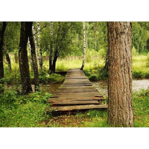 Small Wood Bridge Stream Photography Backgrounds for Photo Studio Vinyl Photo Backdrops Children Baby Weddings Photo Shooting
