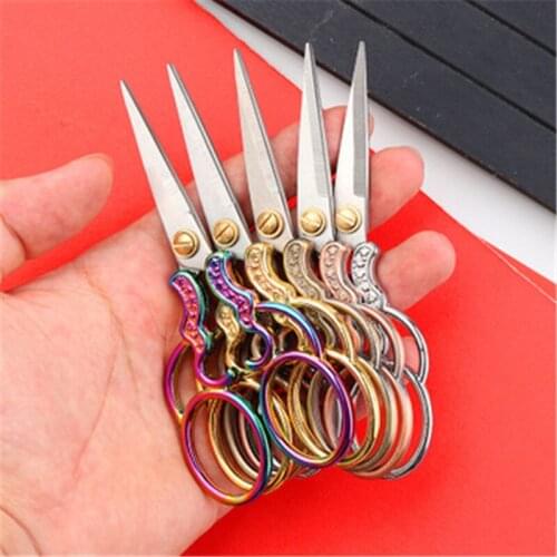 Antique Scissors Stainless Steel Paper-cut Embroidery Scissors Retro Classic Craft Sewing Tailor Scissor DIY Tool