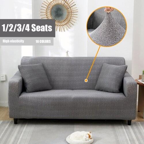 Solid Color Sofa Cover Geometric Floral Sofa Towel for Living Room Leaves Couch Slipcover Striped Printed Elastic Couch Cover
