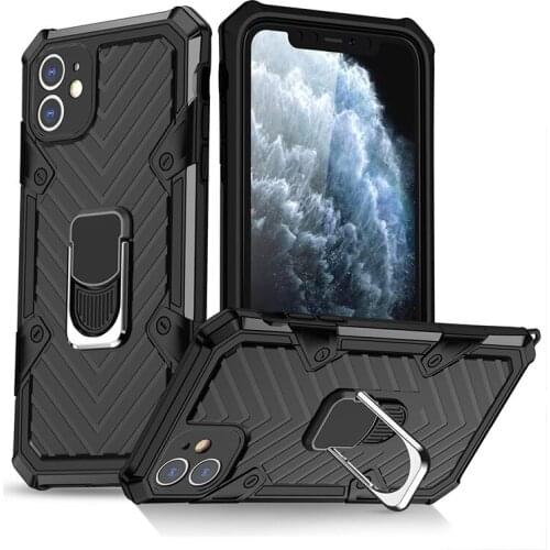 For iPhone 12 Pro Max XR XS X 7 8 Plus Case Shockproof Armor Stand Holder Car Ring Phone Case for iPhone 12 XR XS 7 8 Back Cover