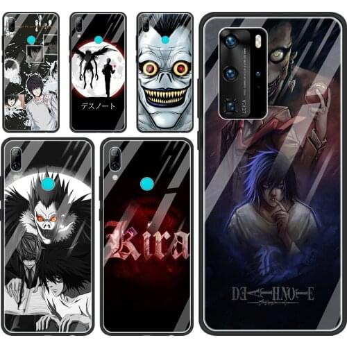 Glass Case For Huawei P30 P40 P20 P10 Lite Pro Plus P Smart 2019 2020 2021 Silicon Back Shell Death Note Ryuk kira