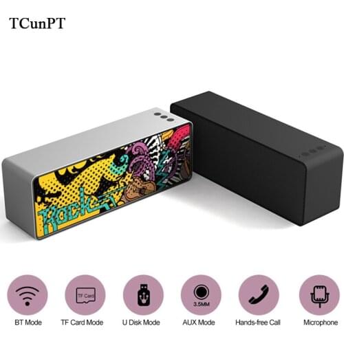 TCunPT New Wireless Speaker Portable Sound Box Bluetooth Loudspeaker Stereo Bass Sound Speaker with Mic AUX TF Card for Phones