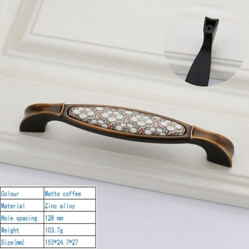 Vintage Zinc Alloy Coffee Door Handles For Kitchen Cabinet Wardrobe Kitchen Bathroom Knob Furniture Handle