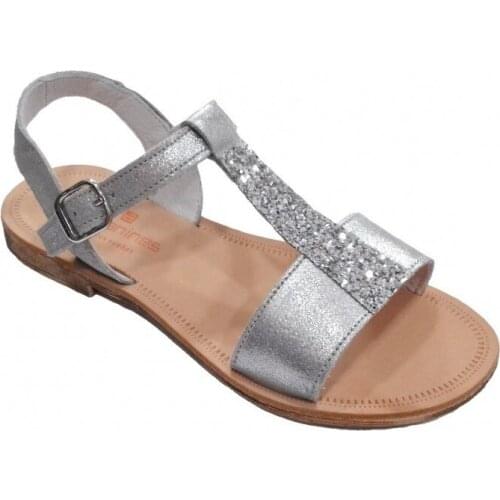 Girl sandals metallic leather of Andanines
