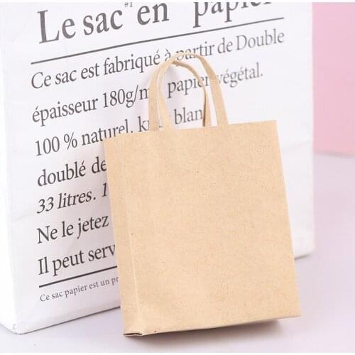 1:12 Dollhouse Miniature Mini Kraft Paper Bag Handbag Doll Shopping Bag Decoration Toys