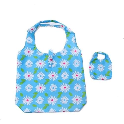 10PCS / LOT Portable Eco Friendly Grocery Bags Reusable Tote Ladies Shopping Bag Oxford Fabric Shoulder Bag