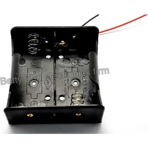 20PCS/LOT Battery box (two) 2 No. 1 batteries with wire