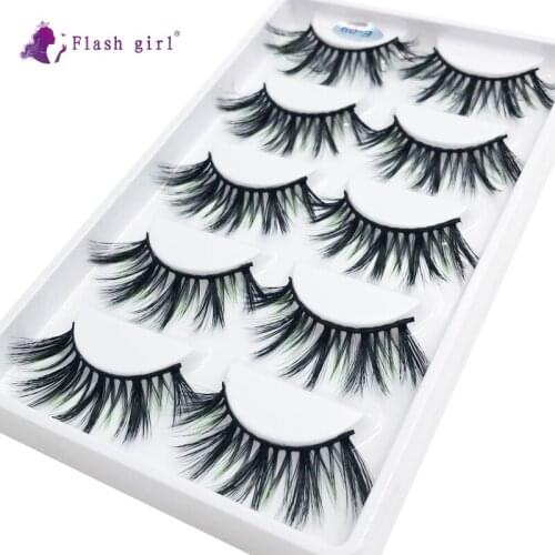 Flash Girl 3D Mink False Eyelashes E09 Handmade High Volume Fake Eyelash Makeup Tools Charming Full Strip Lashes For Party