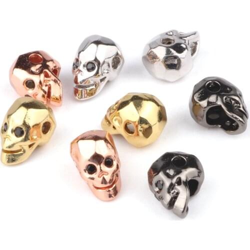4 Color Gold Silver Color Grimace Beads Copper Jewelry Accessories Black Zirconia Spacer Charm DIY Bracelet Making 3PC/lot