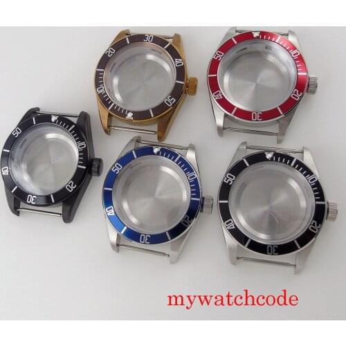 41mm Stainless Steel Black PVD Bronze Plated Watch Case Sapphire Glass Fit MIYOTA 8215 ETA 2836 MINGZHU 2813 DG2813 Movement
