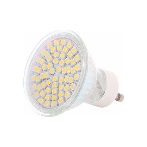 6pcs/lot GU10 3528 SMD 60 LED Pure White Warm White Spotlight Spot Lights Bulb Lamp 220V Energy Saving for home Free Shipping