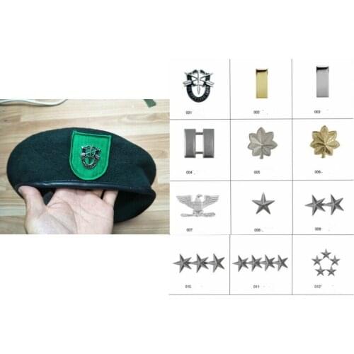 US ARMY 9TH SPECIAL FORCES GROUP Blackish GREEN WOOL BERET WITH INSIGNIA MILITARY CAP