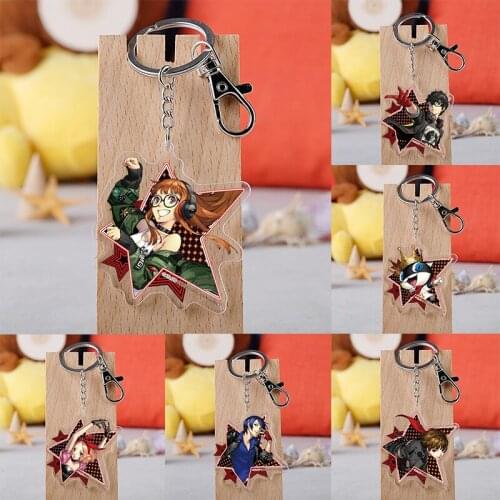 Anime Persona 5 Keychain Cosplay Prop Accessories Ren Amamiya Futaba Sakura Pendant Keyring