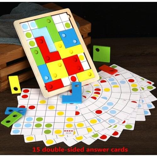 Free shipping Logical thinking puzzle Kids wood toys Childrens parent interactive teaching kindergarten supplies puzzles game