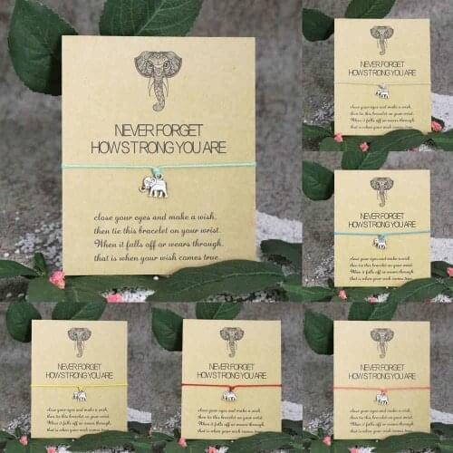 Vintage Elephant Bracelet Never Forget How Strong You Are Friendship Inspirational Gift Women Men Elephant Bracelet